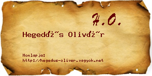Hegedűs Olivér névjegykártya